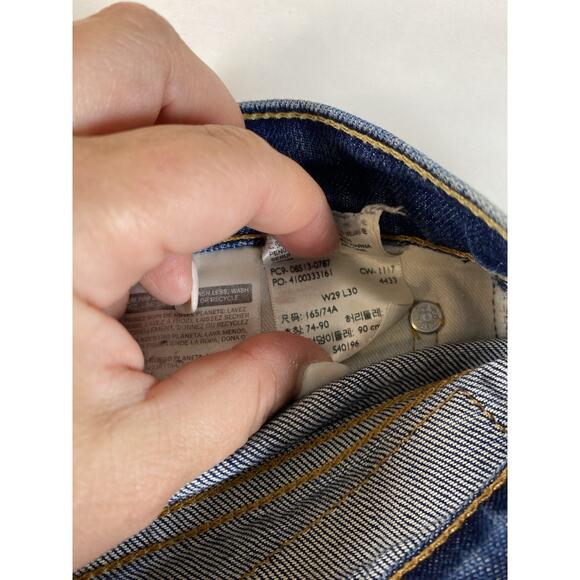 Levis 513 Jeans Mens Blue 32x29 Slim Straight Stretch Medium Wash Faded - Picture 8 of 10